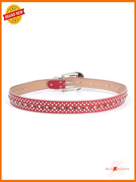 Western Rhinestone Belt with Crystal Buckle for Jeans